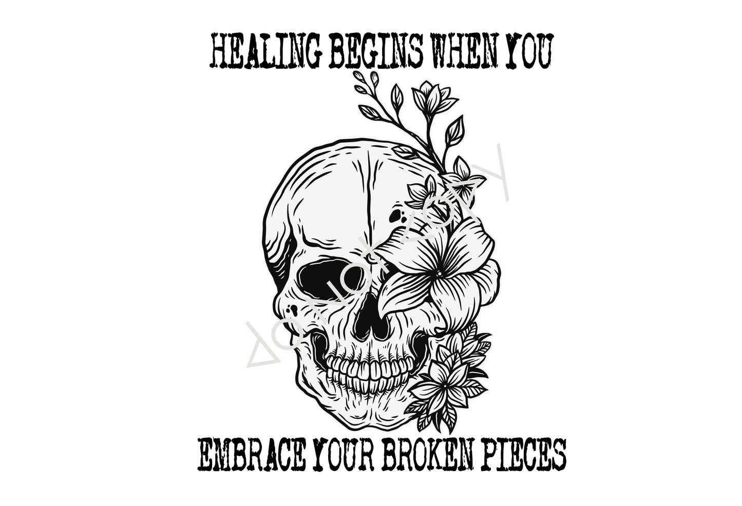 16oz Glass Cup - Healing Begins When You Embrace Your Broken Pieces