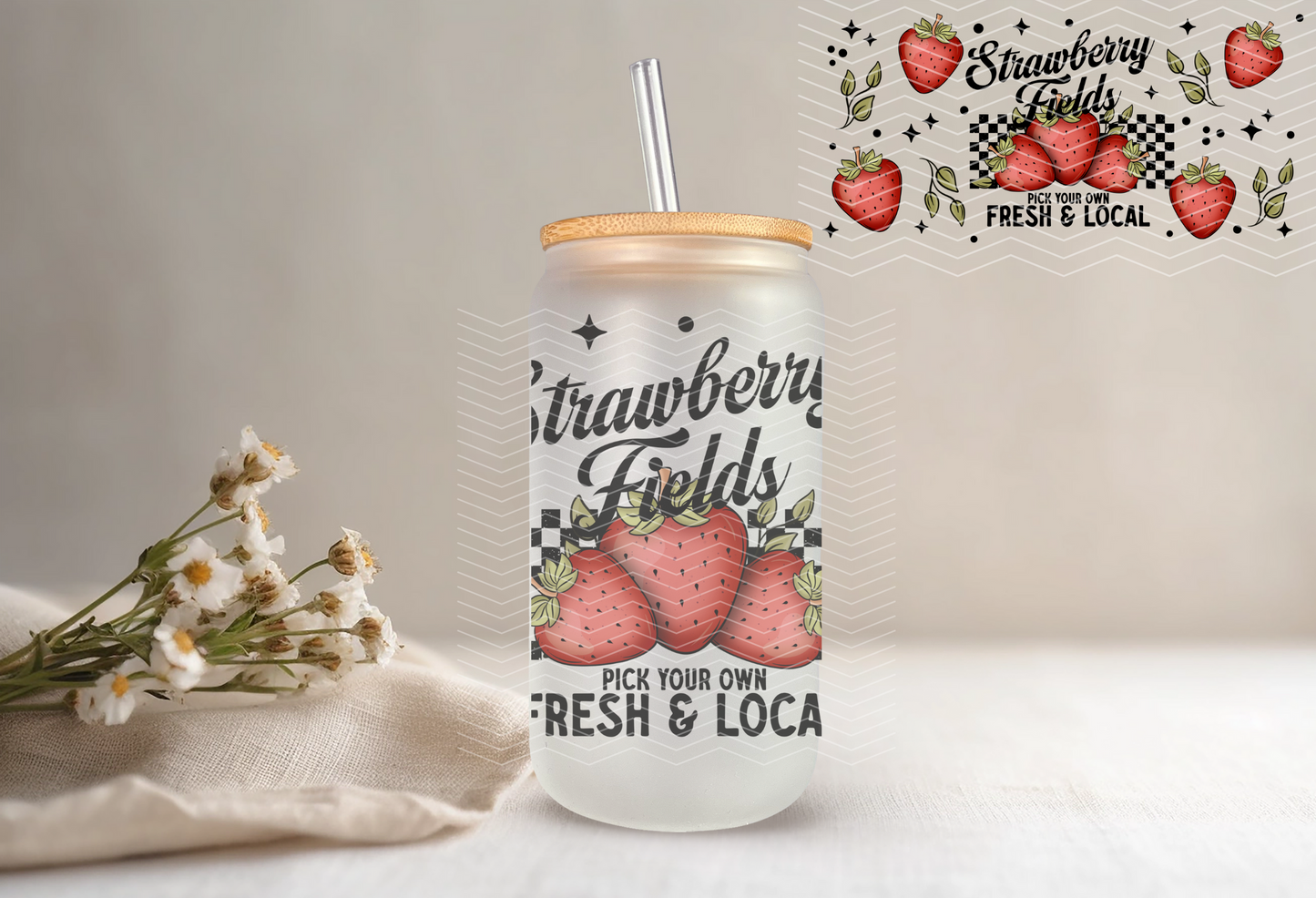 16oz Libbey - Strawberry Fields
