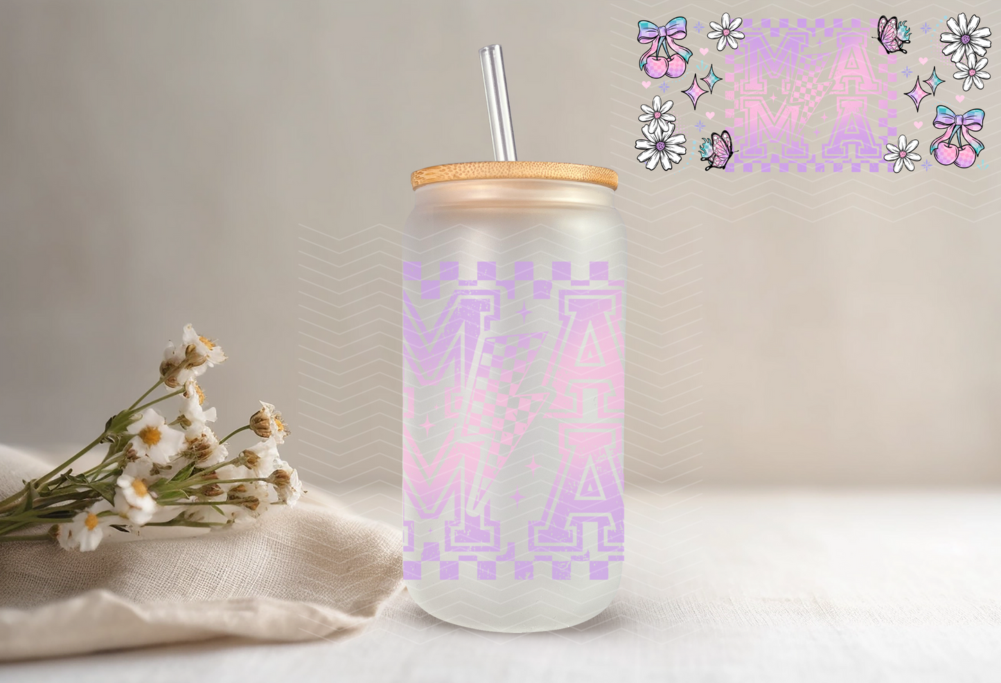 16oz Libbey - MAMA - Cherries and Bows