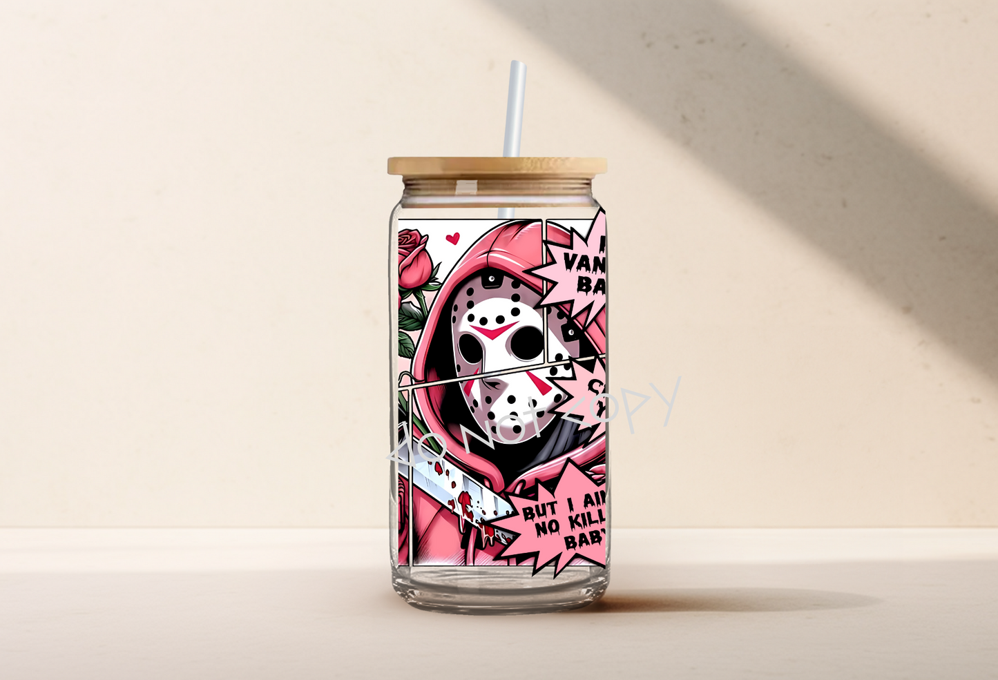 16oz Glass Cup - I'm Vanilla Baby - J