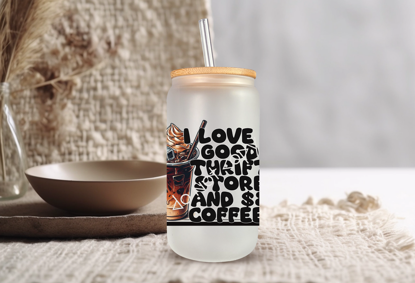 16oz Glass Cup - Good Thrift Store
