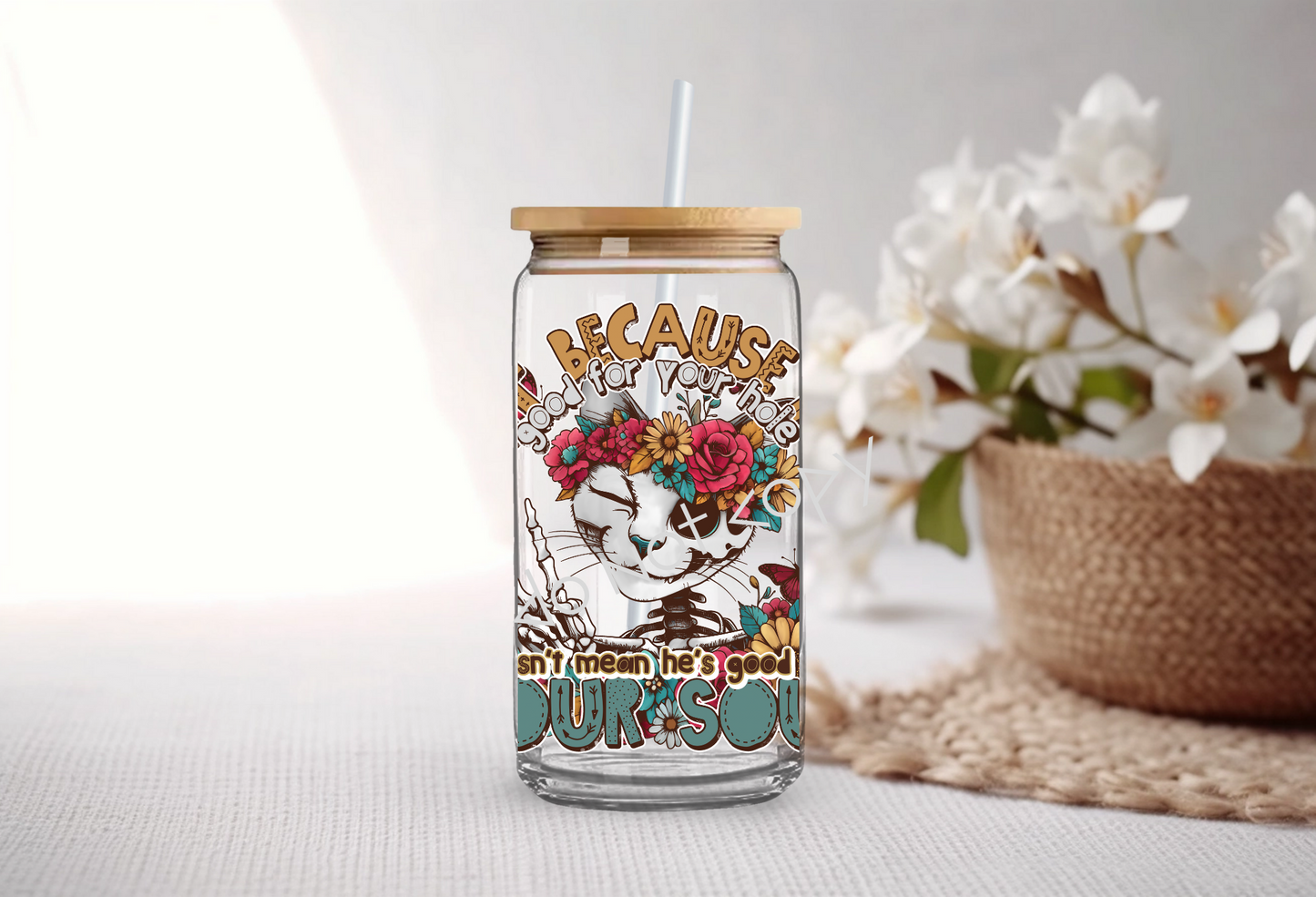 16oz Glass Cup - Good For Your Soul