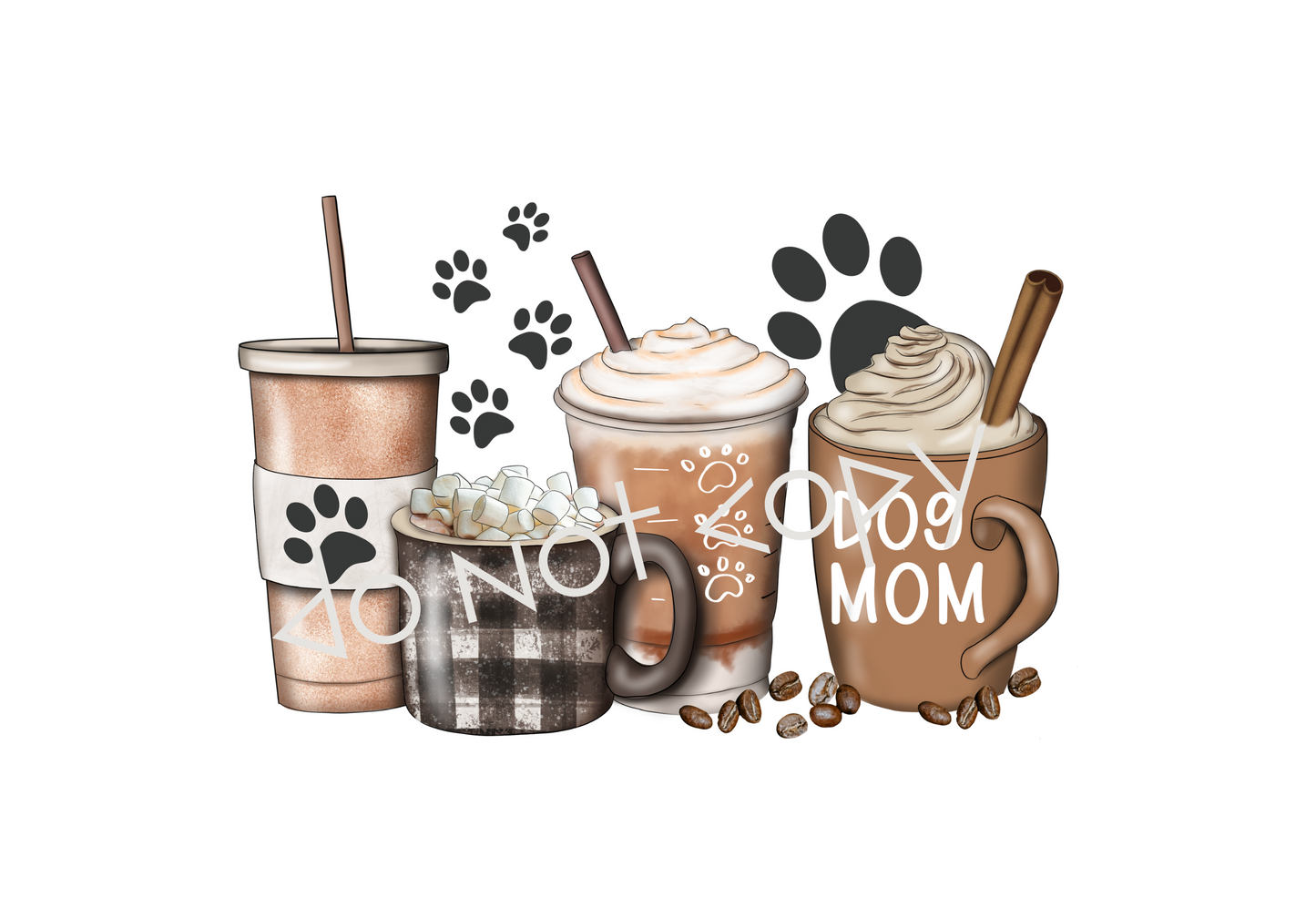 16oz Glass Cup - Dog Mom Coffee