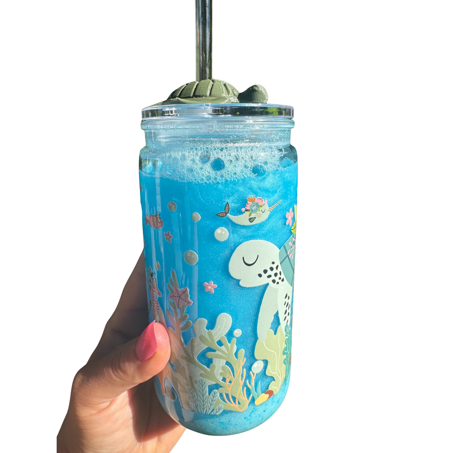 Turtle at the Beach 16oz Acrylic Cup