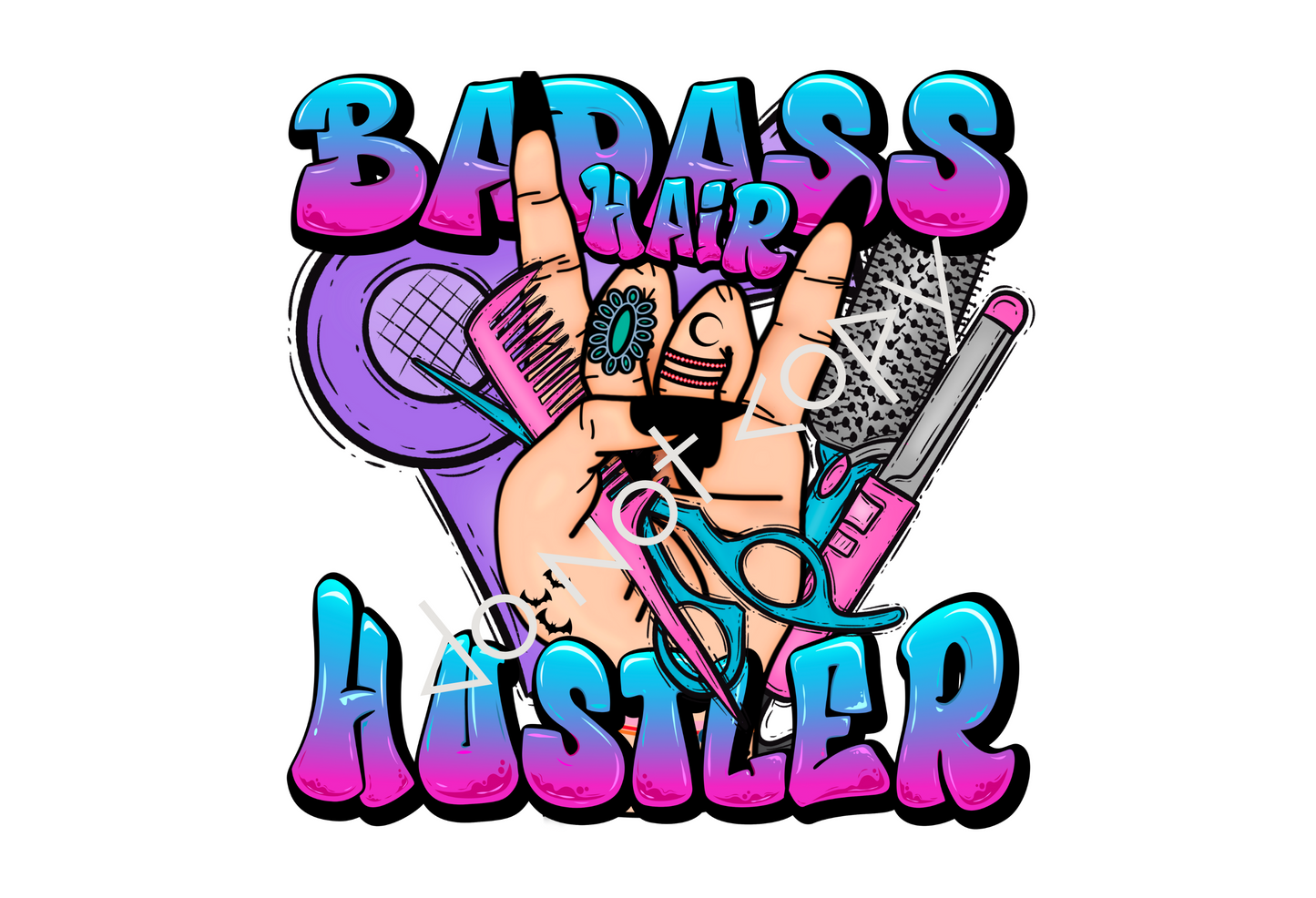 16oz Glass Cup - Badass Hair Hustler