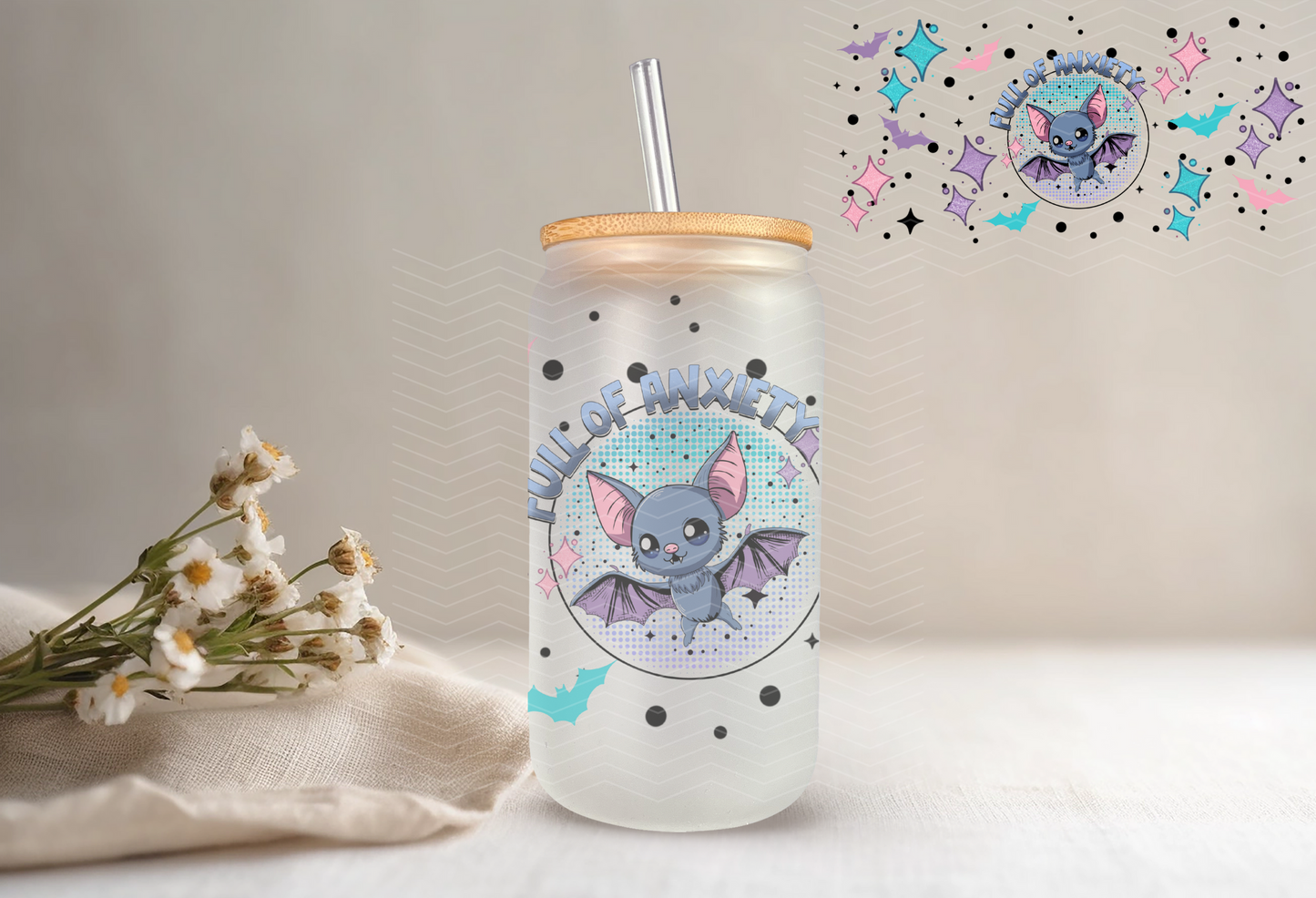 16oz Libbey - Full of Anxiety - Bat