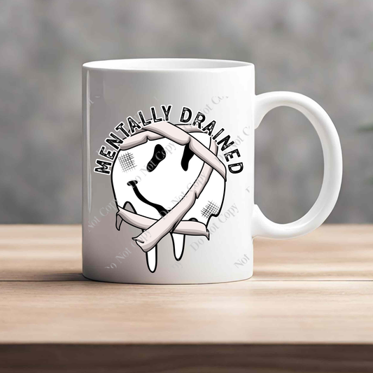 15oz Mug - Mentally Drained Smiley