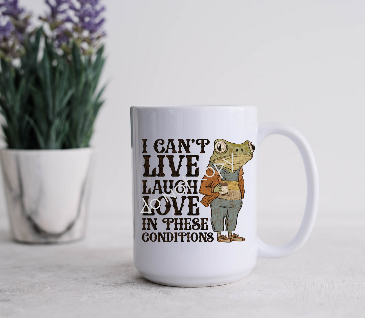 15oz Mug - I Can't Live Laugh Love In These Conditions