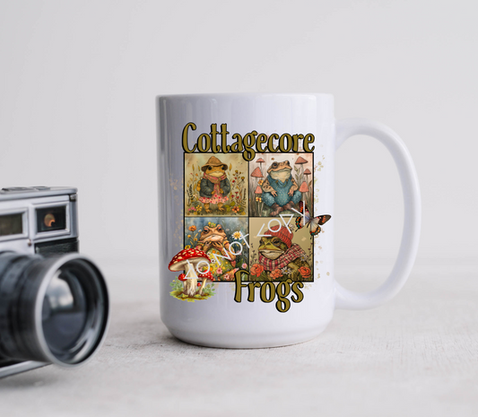 15oz Mug - Cottagecore Frogs