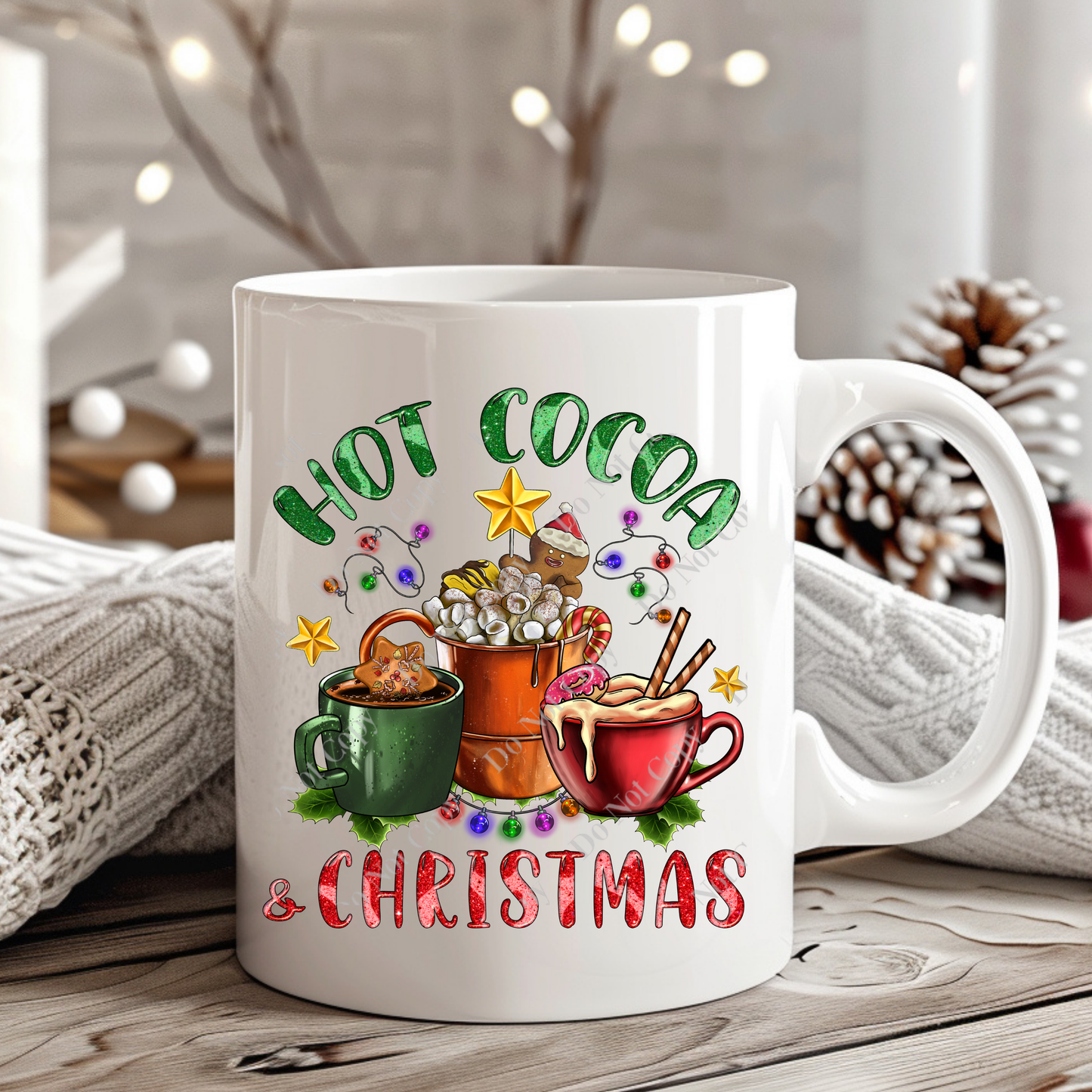 15oz Mug - Hot Cocoa & Christmas