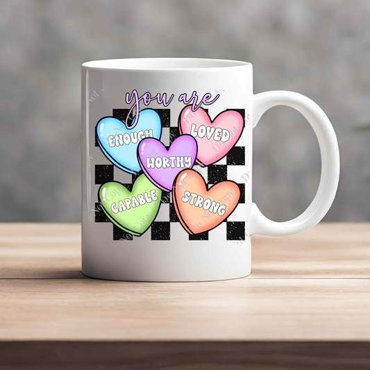 15oz Mug - You Are Enough - Hearts