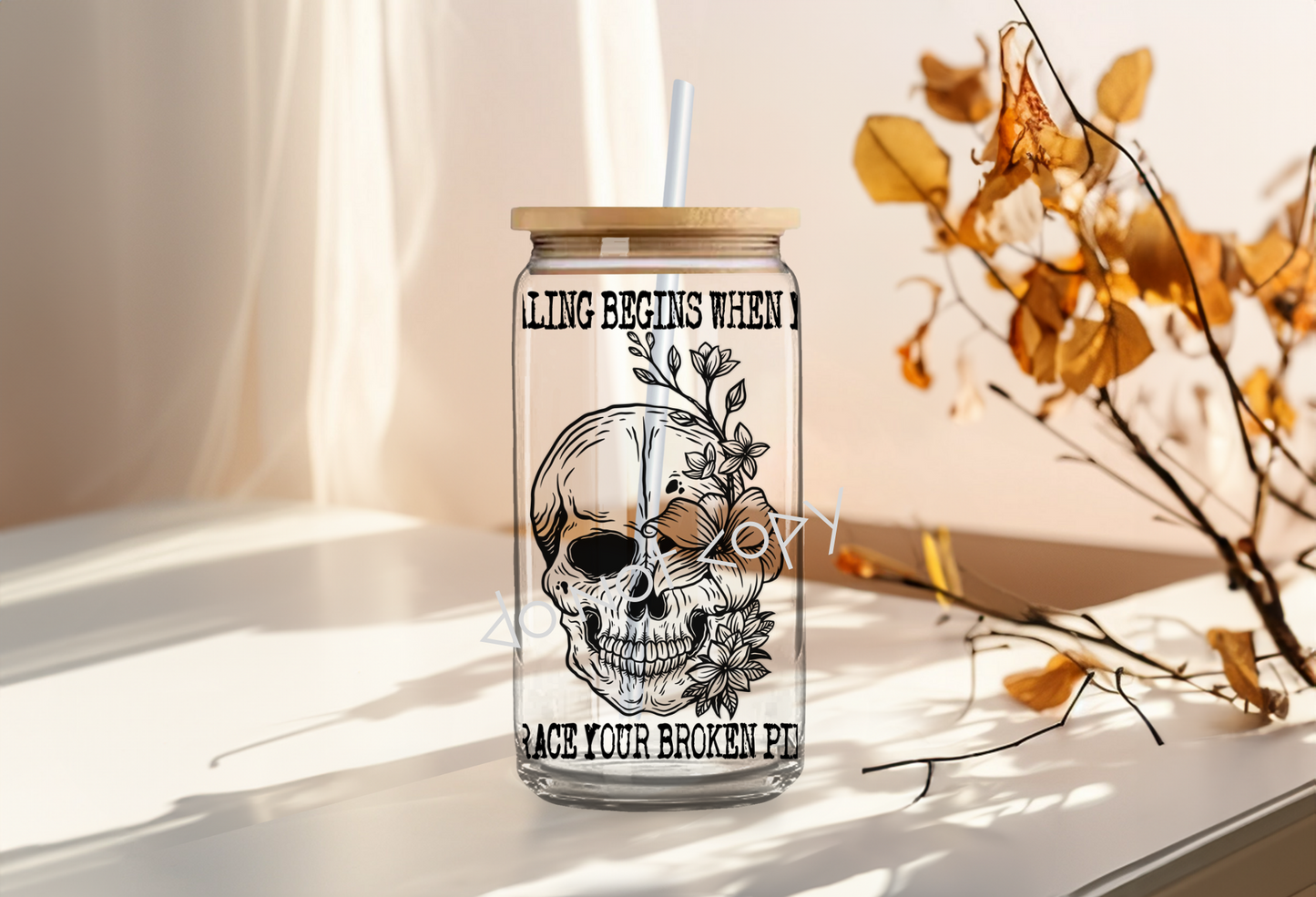 16oz Libbey - Healing Begins When You Embrace Your Broken Pieces