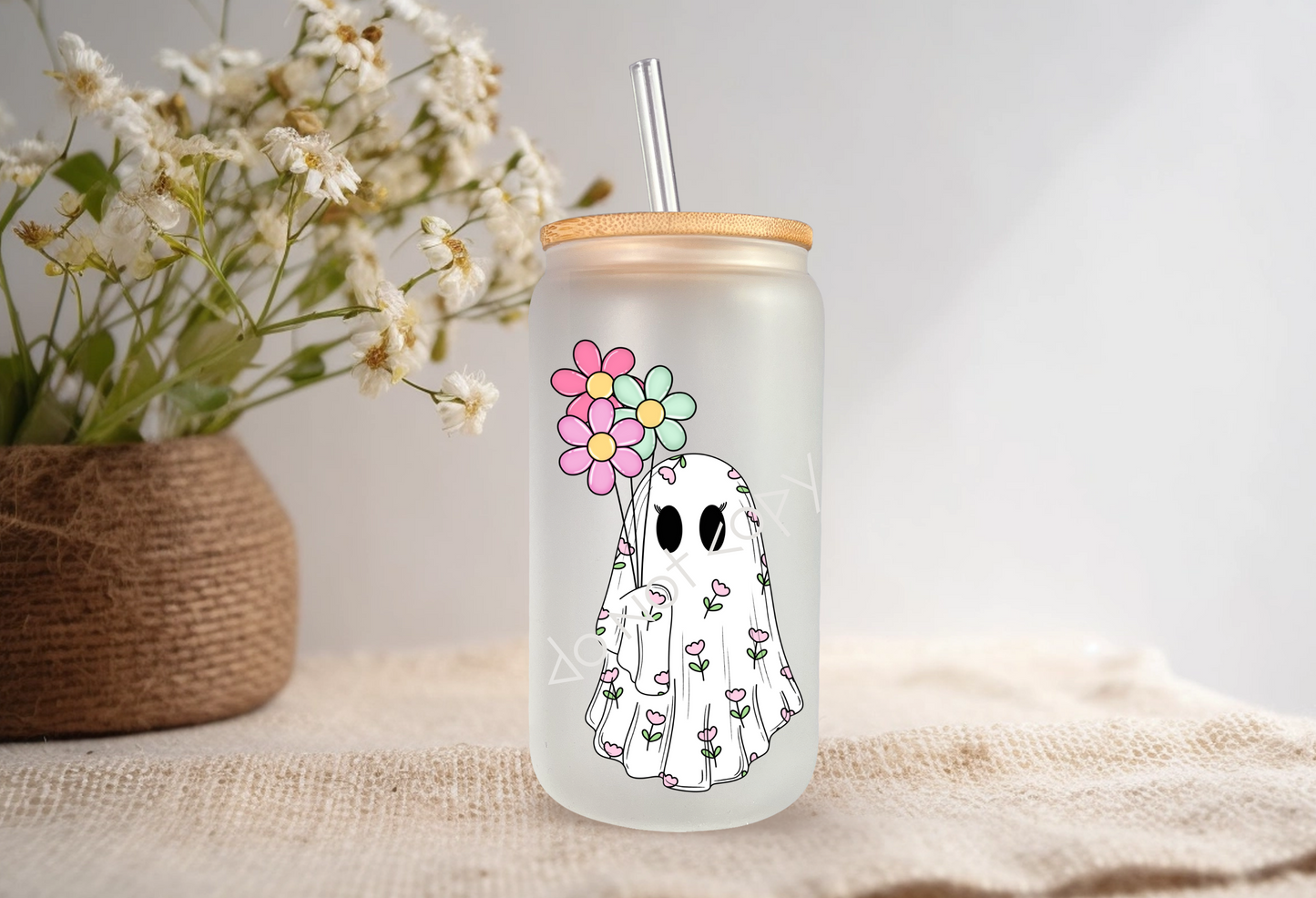 16oz Libbey - Floral Ghost