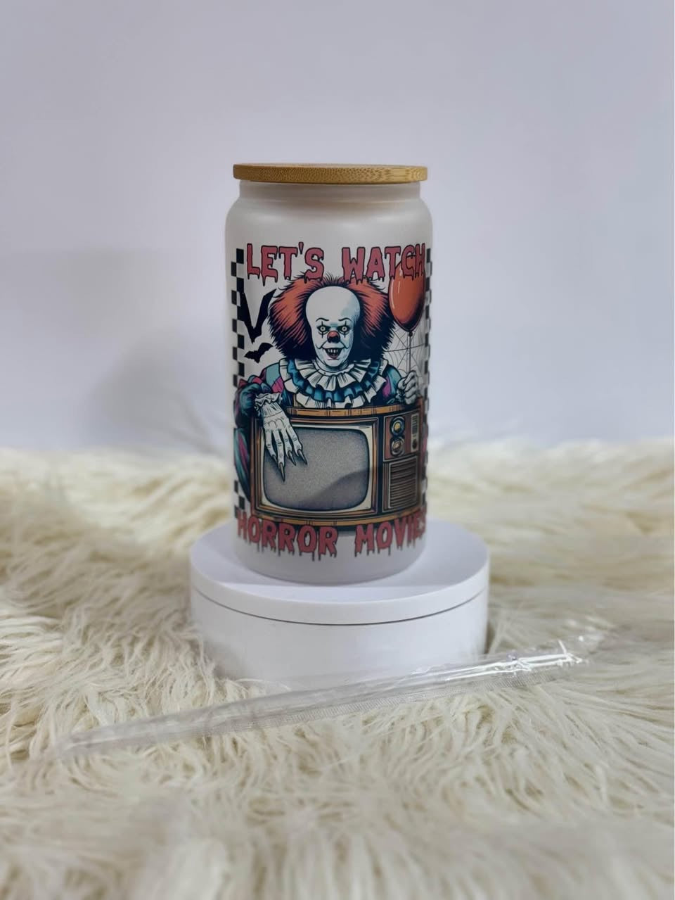 16oz Glass Libby Cup - It - Lets Watch Horror Movies