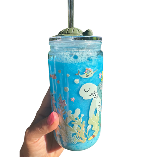 Turtle at the Beach 16oz Acrylic Cup