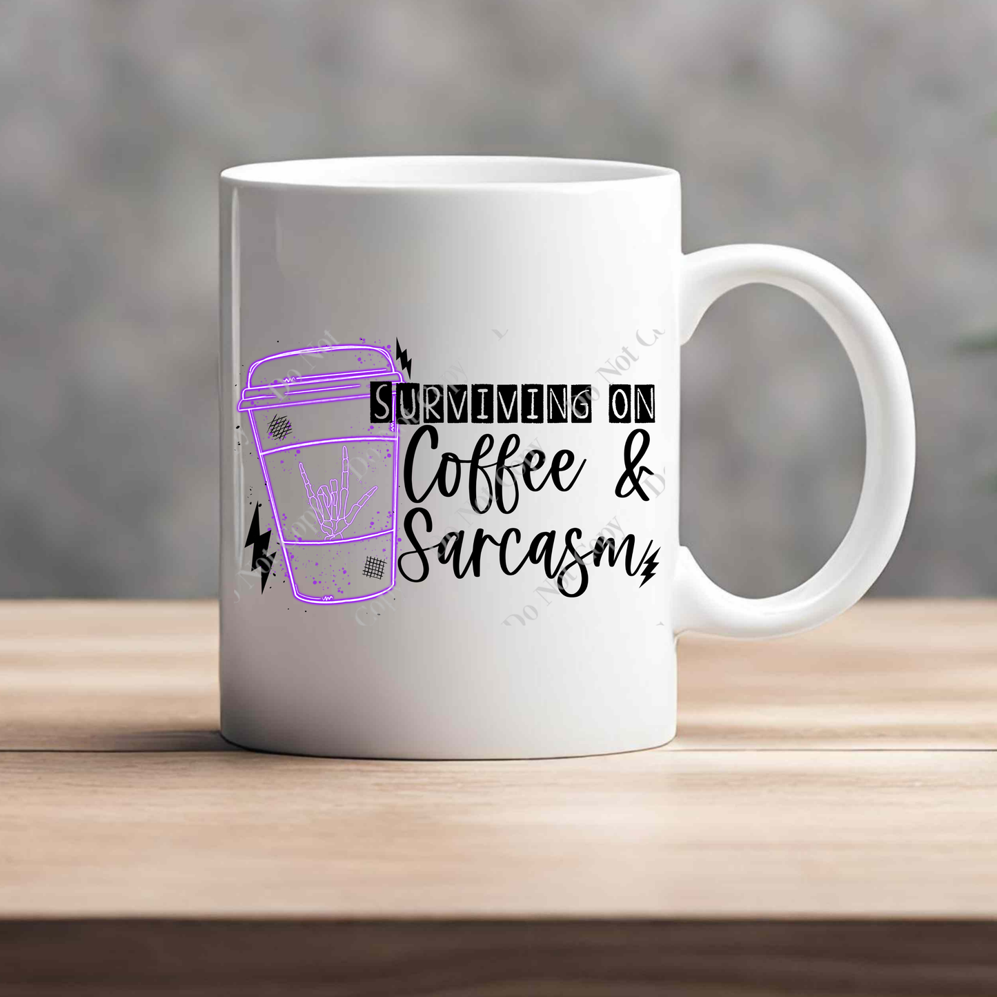 15oz Mug - Surviving on Coffee & Sarcasm