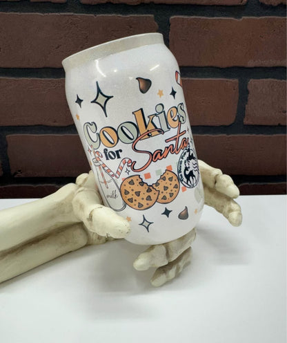 Cookies for Santa 12oz Glass Cup