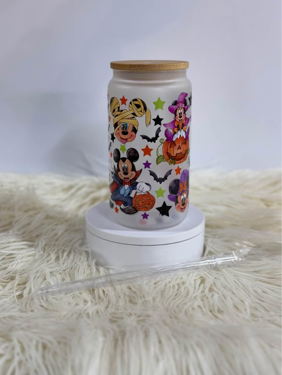 16oz Glass Libby Cup - Mickey Halloween